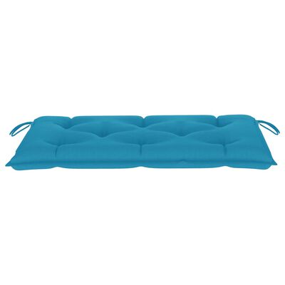 vidaXL Banc de jardin avec coussin bleu clair 112 cm Bois de teck