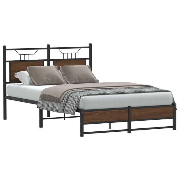 vidaXL Cadre de lit sans matelas ch&ecirc;ne marron 120x190 cm