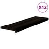 vidaXL Marches d'escalier 12 pcs brun-noir 90x25x2 cm ch&ecirc;ne massif