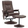vidaXL Fauteuil de massage avec repose-pied marron similicuir