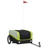 vidaXL Remorque de v&eacute;lo noir et vert 45 kg fer