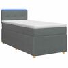 vidaXL Lit de box spring avec matelas et LED Gris fonc&eacute; 90 x 190 cm