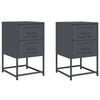 vidaXL Tables de chevet 2 pcs anthracite 36x39x60,5 cm acier
