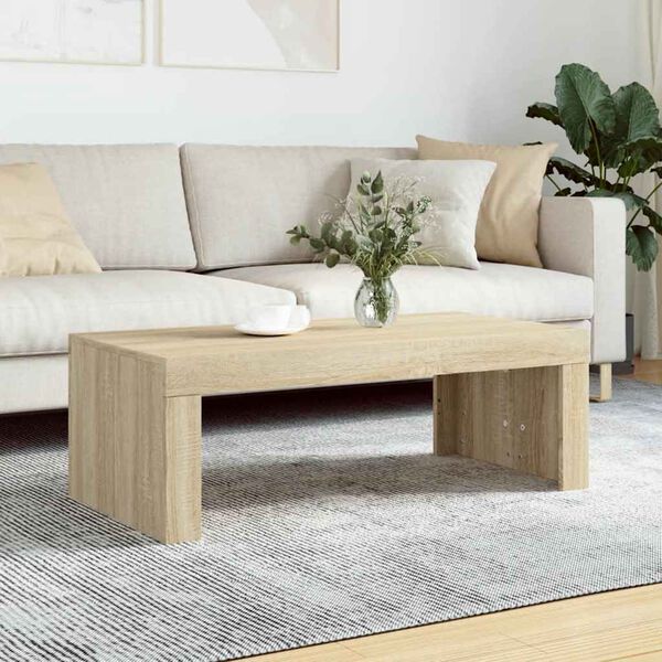 vidaXL Table basse ch&ecirc;ne sonoma 102x50x36 cm bois d'ing&eacute;nierie