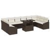 vidaXL Ensemble de Canap&eacute;s 11 pc Marron et Cr&egrave;me polyrotin