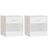 vidaXL Tables de chevet 2 pcs avec tiroir Blanc brillant