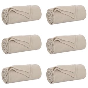 vidaXL Couvertures &agrave; jeter 6 pc Beige 170 x 130 cm 1.86 kg Polaire