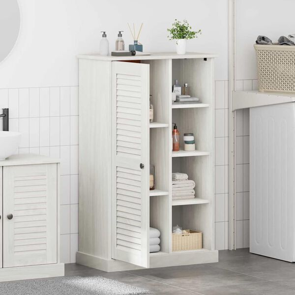 vidaXL Armoire de salle de bain avec porte VIGO Blanc et Blanc Antique