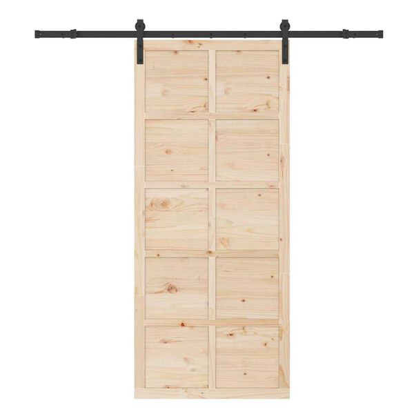 vidaXL Porte coulissante Marron 90 x 208 cm Bois de pin massif