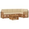 vidaXL Ensemble de canap&eacute;s d'ext&eacute;rieur 6 pc Naturel et Beige Polyester
