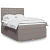 vidaXL Sommier &agrave; lattes de lit avec matelas Taupe 160x200 cm Tissu