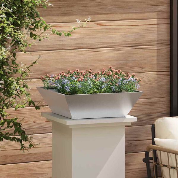 vidaXL Cache-pot de jardin 5 pcs Argent 50 x 50 x 15 cm