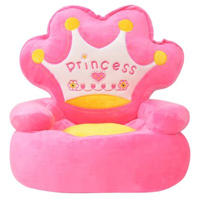 vidaXL Chaise en peluche pour enfants Princesse Rose
