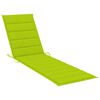 vidaXL Chaises longues lot de 2 et coussin vert vif Bois teck solide