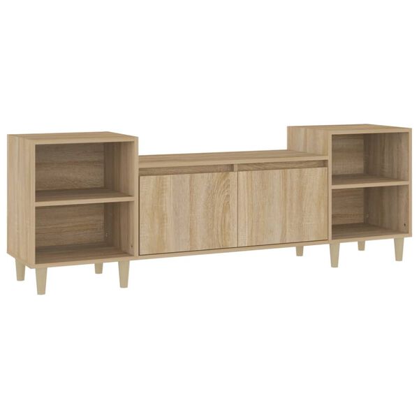 vidaXL Meuble TV Ch&ecirc;ne sonoma 160x35x55 cm Bois d'ing&eacute;nierie