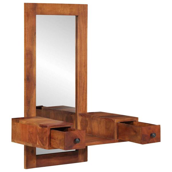 vidaXL Miroir mural avec tiroirs 60x33x90 cm bois massif d'acacia