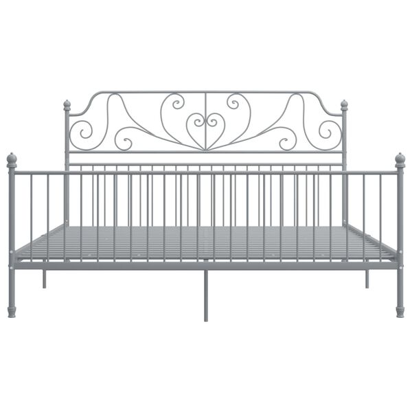 vidaXL Cadre de lit sans matelas gris métal 180x200 cm