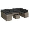 vidaXL Salon de jardin avec coussins 10 pcs gris r&eacute;sine tress&eacute;e