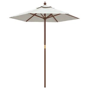 vidaXL Parasol de jardin avec m&acirc;t en bois sable 196x231 cm