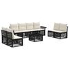 vidaXL Ensemble de canap&eacute; de jardin 9 pc Noir polyrotin