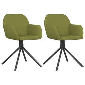 vidaXL Chaises pivotantes &agrave; manger lot de 2 Vert clair Velours