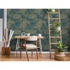 DUTCH WALLCOVERINGS Papier peint Tropical Bleu fonc&eacute; et dor&eacute;