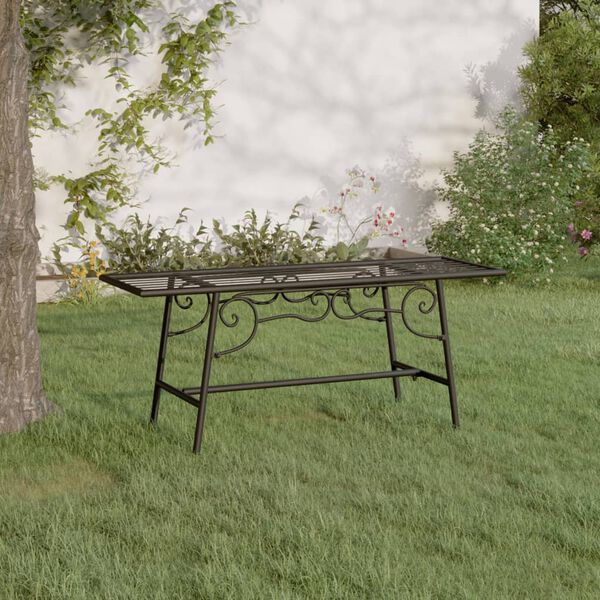 vidaXL Banc tour d'arbre 110 cm Noir Acier