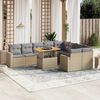 vidaXL Salon de jardin avec coussins 10 pcs beige r&eacute;sine tress&eacute;e
