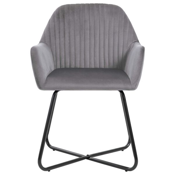 vidaXL Chaises à manger lot de 4 gris velours