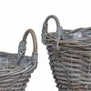 vidaXL Panier de Plante avec stockage 2 pcs Gris Rattan Lacak