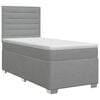 vidaXL Lit boxspring avec matelas Gris clair Simple Tissu