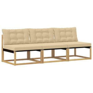 vidaXL Sofa de milieu ext&eacute;rieur Bois d'acacia massif et Textil&egrave;ne