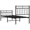 vidaXL Cadre de lit métal sans matelas avec pied de lit noir 75x190 cm