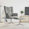 vidaXL Chaise de relaxation avec tabouret Gris clair Velours