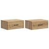 vidaXL Cabinet de chevet mural 2 pcs Ch&ecirc;ne artisanal 49 x 34,5 x 20 cm