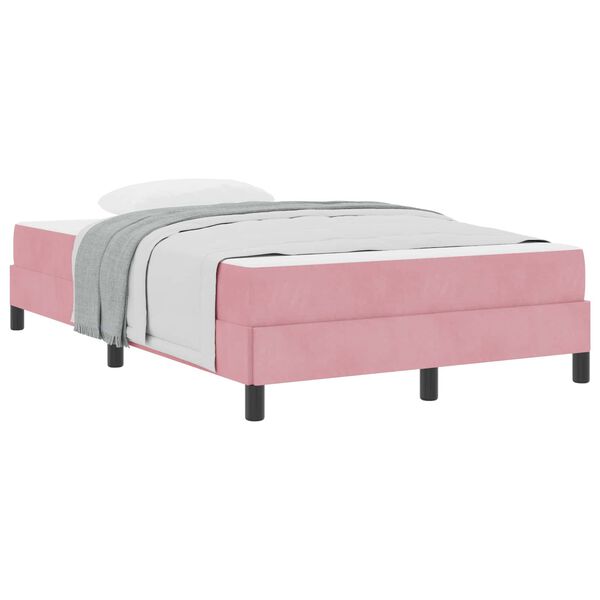 vidaXL Lit &agrave; ressorts avec matelas Rose 120 x 190 cm tissu