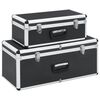 vidaXL Bo&icirc;tes de rangement 2 pcs Noir Aluminium