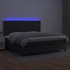 vidaXL Sommier &agrave; lattes de lit avec matelas et LED Noir 200x200 cm