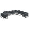 vidaXL Ensemble de canap&eacute; de jardin avec coussin 11 pcs Noir Aluminium