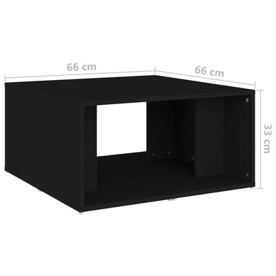 vidaXL Tables basses 4 pcs noir 33x33x33 cm bois d'ingénierie