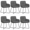 vidaXL Chaises de salle &agrave; manger 6 pcs Velours (V) Gris fonc&eacute;