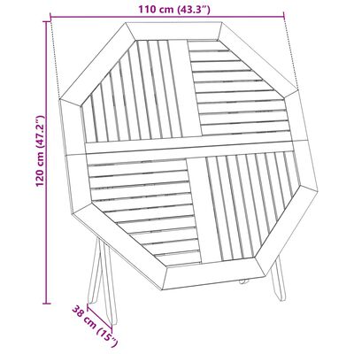 vidaXL Table pliable de jardin Ø110x75 cm bois d'acacia solide
