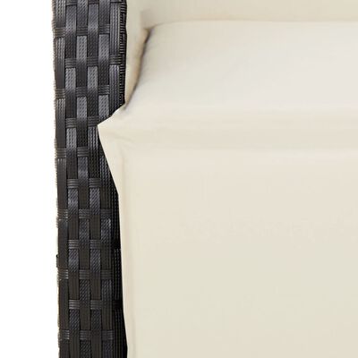 vidaXL Ensemble à manger de jardin 9pcs coussins noir résine tressée