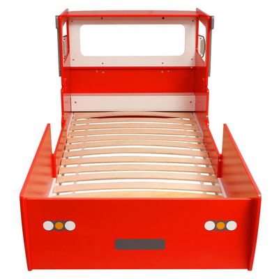 vidaXL Lit camion de pompier pour enfants 200 x 90 cm Rouge