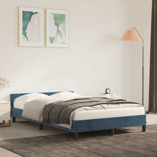 vidaXL Cadre de lit sans matelas bleu fonc&eacute; 120x200 cm velours