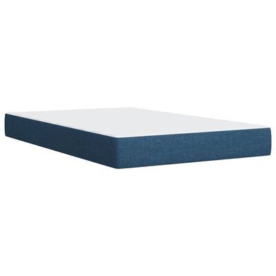 vidaXL Sommier à lattes de lit avec matelas Bleu 90x190 cm Tissu