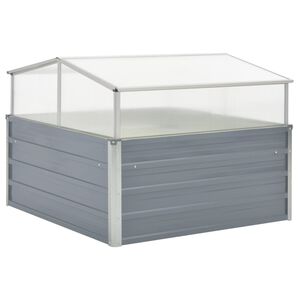 vidaXL Serre 100 x 100 x 85 cm Grise Acier galvanis&eacute;