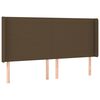 vidaXL T&ecirc;te de lit avec oreilles Marron fonc&eacute; 183x16x118/128 cm Tissu