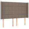 vidaXL T&ecirc;te de lit &agrave; LED Taupe 147x16x118/128 cm Tissu