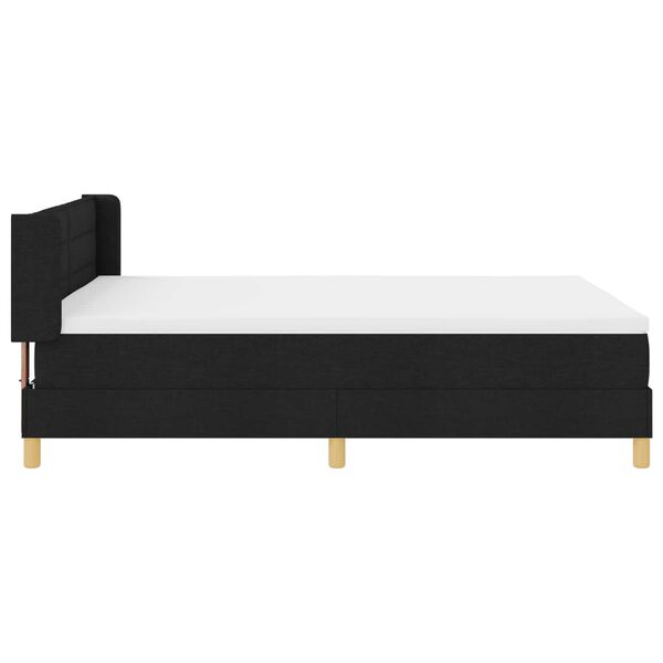 vidaXL Lit &agrave; ressorts avec matelas Noir 200 x 160 cm Polyester